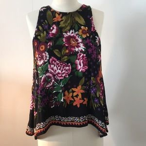 Floral open back tank